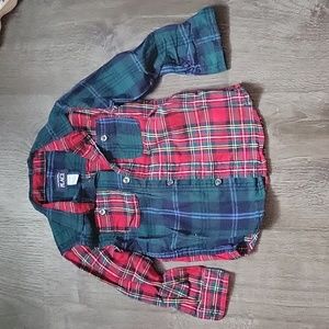 Toddler Boy Christmas Plaid Shirt